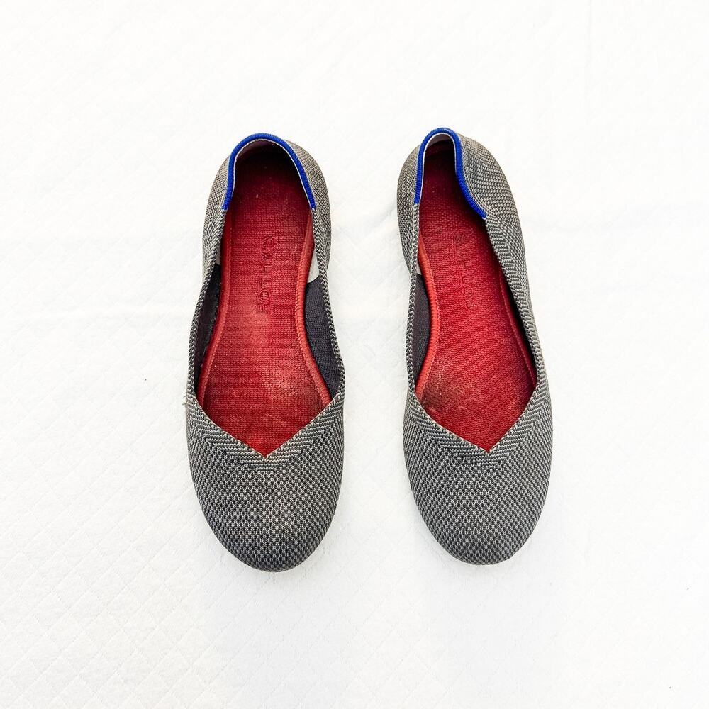Rothy's The Flat Round Toe Ballet Flats Gray Classic Shoes Size 7.5